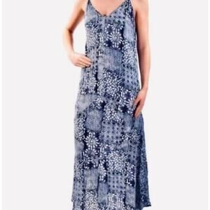GUC Tommy Hilfiger Blue and White Spaghetti Strap Maxi Dress. Size M.